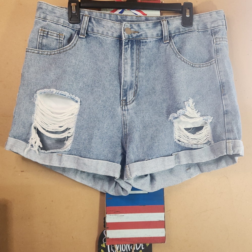 Distressed Denim Women Shorts